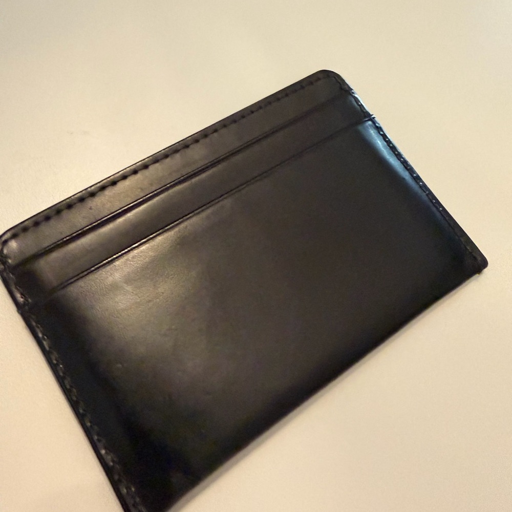 Armani Exchange Black Leather Card Holder - Picture 2 of 3